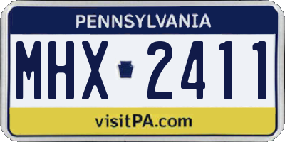 PA license plate MHX2411