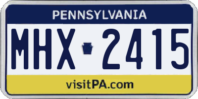 PA license plate MHX2415