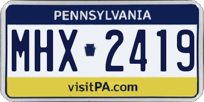 PA license plate MHX2419