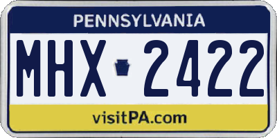 PA license plate MHX2422