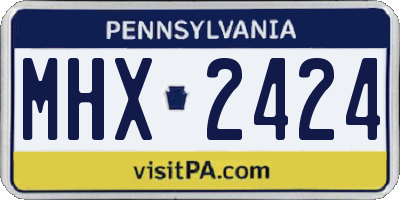 PA license plate MHX2424