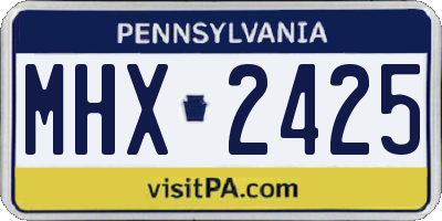 PA license plate MHX2425