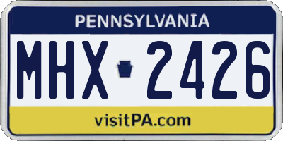 PA license plate MHX2426
