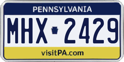 PA license plate MHX2429