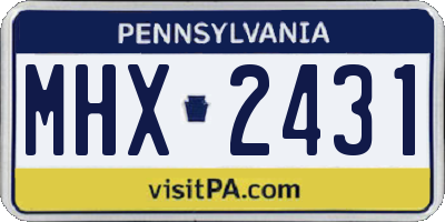 PA license plate MHX2431