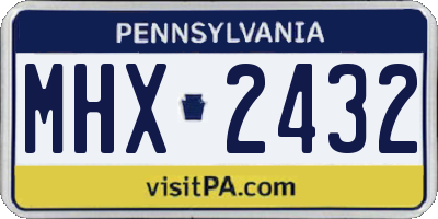 PA license plate MHX2432