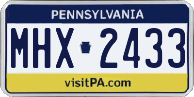 PA license plate MHX2433