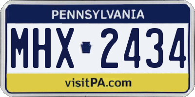 PA license plate MHX2434