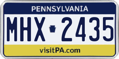 PA license plate MHX2435