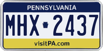 PA license plate MHX2437