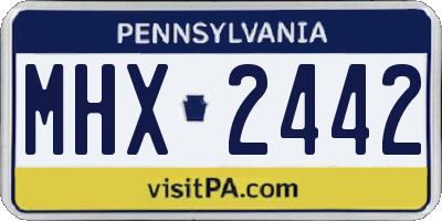 PA license plate MHX2442