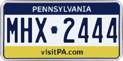 PA license plate MHX2444
