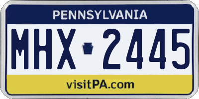 PA license plate MHX2445