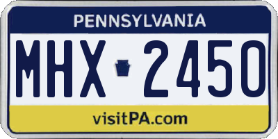 PA license plate MHX2450
