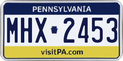 PA license plate MHX2453