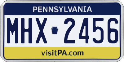 PA license plate MHX2456