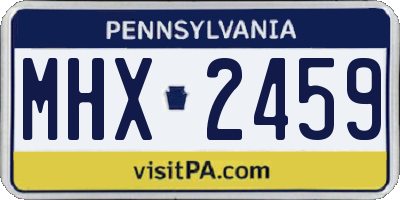 PA license plate MHX2459