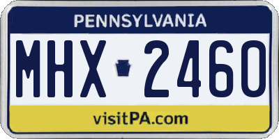 PA license plate MHX2460