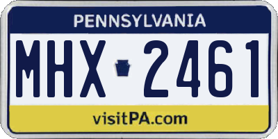 PA license plate MHX2461