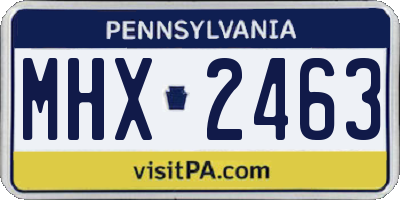 PA license plate MHX2463