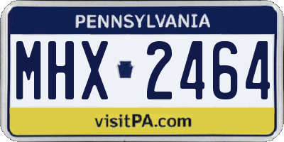 PA license plate MHX2464