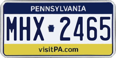 PA license plate MHX2465