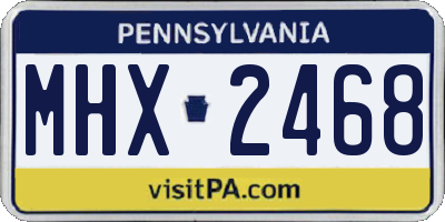 PA license plate MHX2468