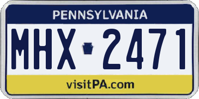 PA license plate MHX2471