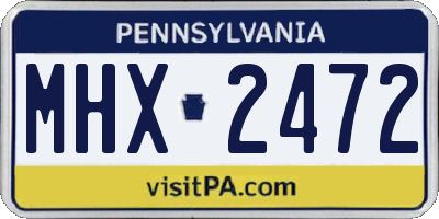 PA license plate MHX2472