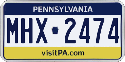 PA license plate MHX2474