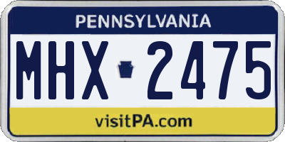 PA license plate MHX2475