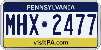 PA license plate MHX2477
