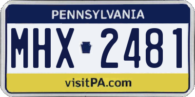 PA license plate MHX2481