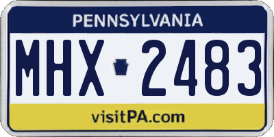 PA license plate MHX2483