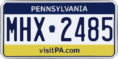 PA license plate MHX2485