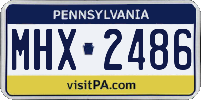 PA license plate MHX2486