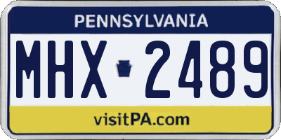 PA license plate MHX2489