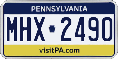 PA license plate MHX2490