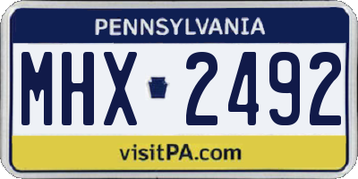 PA license plate MHX2492
