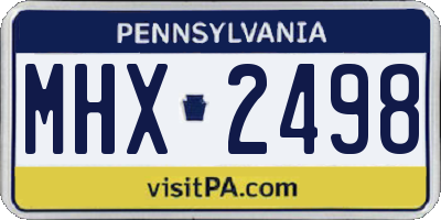 PA license plate MHX2498