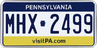 PA license plate MHX2499