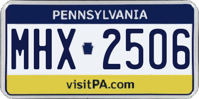 PA license plate MHX2506