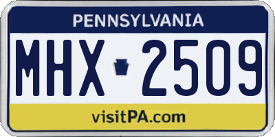 PA license plate MHX2509