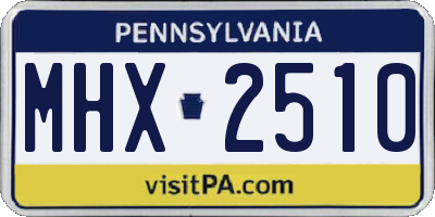 PA license plate MHX2510