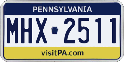 PA license plate MHX2511