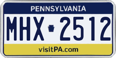 PA license plate MHX2512