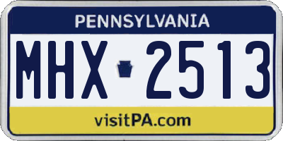 PA license plate MHX2513