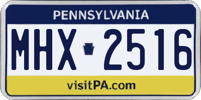 PA license plate MHX2516