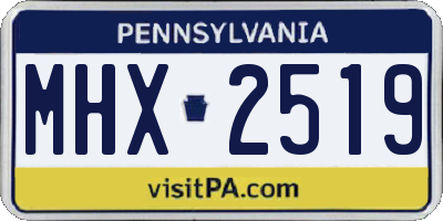 PA license plate MHX2519