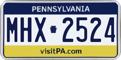 PA license plate MHX2524